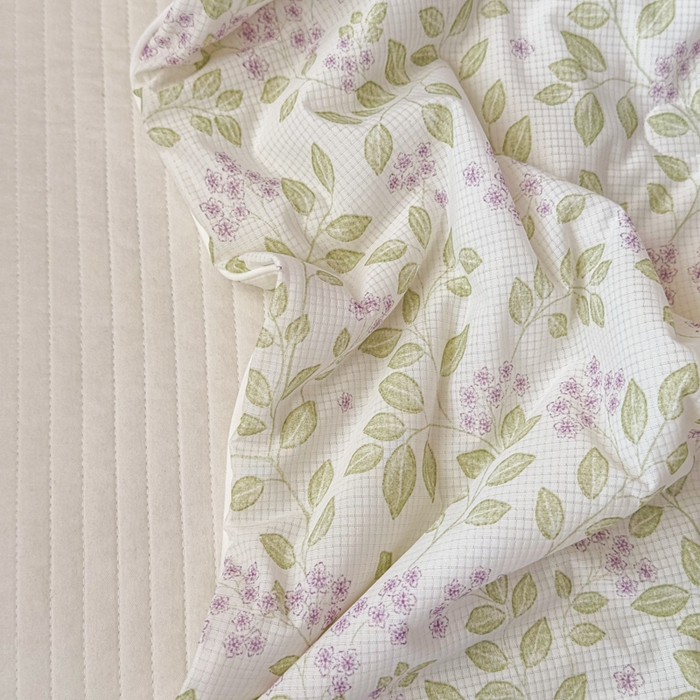 91家纺网 家纺一手货源 找家纺 帕拉美拉 2026新款A类(聚乳酸)提花凉感丝三件套夏被 雾紫青蔓