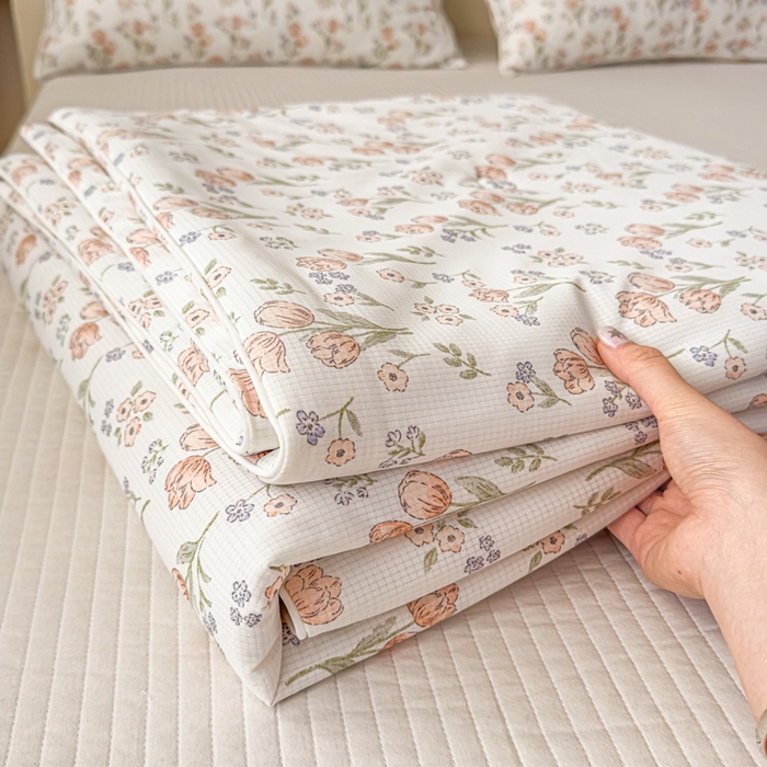 91家纺网 家纺一手货源 找家纺 帕拉美拉 2026新款A类(聚乳酸)提花凉感丝三件套夏被 花织郁梦