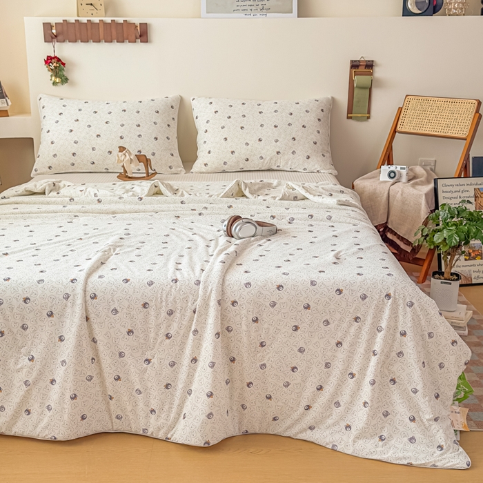 91家纺网 家纺一手货源 找家纺 帕拉美拉 2026新款A类(聚乳酸)提花凉感丝三件套夏被 萌宠织语