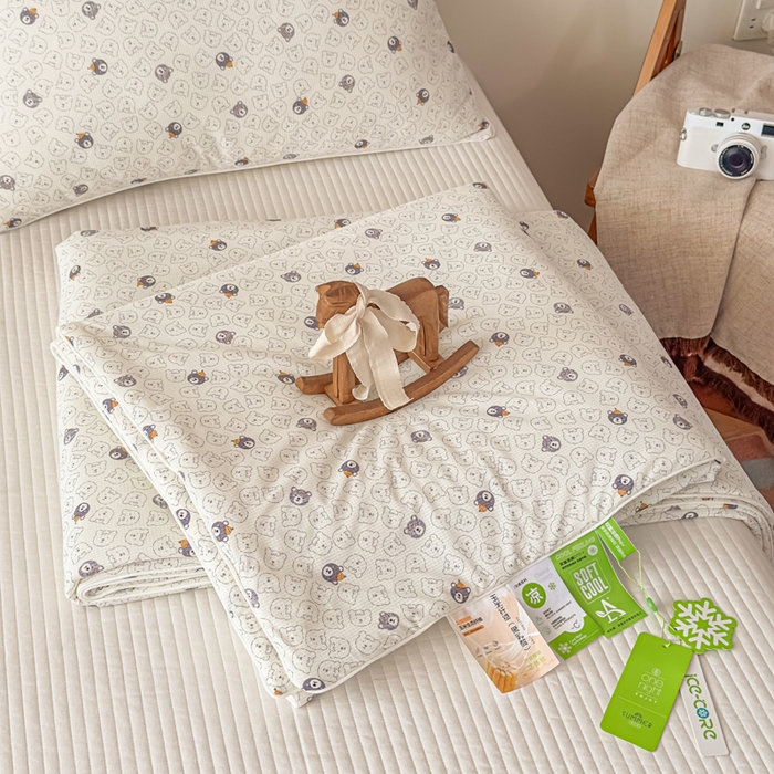 91家纺网 家纺一手货源 找家纺 帕拉美拉 2026新款A类(聚乳酸)提花凉感丝三件套夏被 萌宠织语