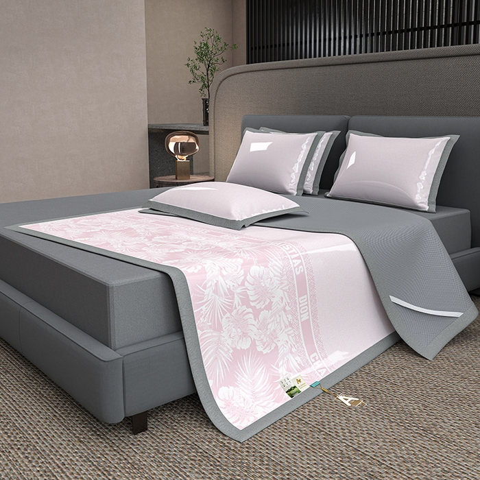 91家纺网 家纺一手货源 找家纺 （总）小牛席业 2026春夏新款半定位大提花凉感冰丝席凉席席子系列