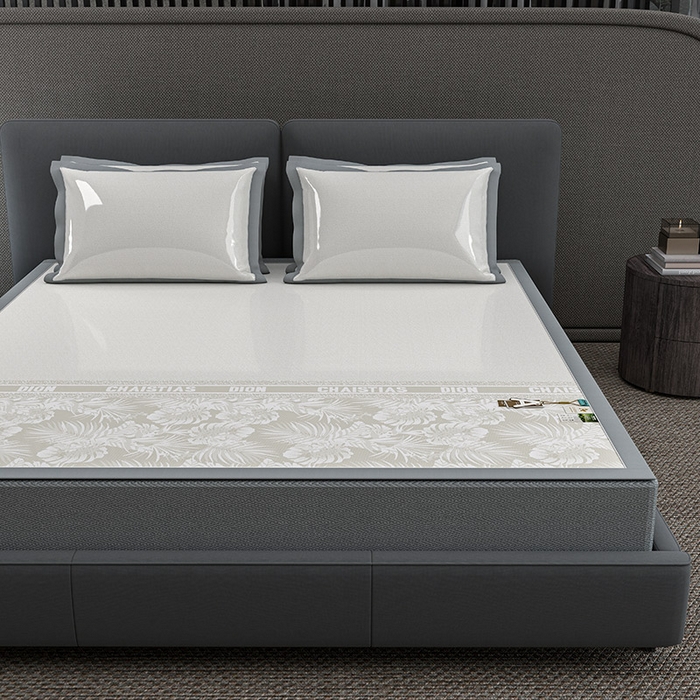 91家纺网 家纺一手货源 找家纺 小牛席业 2026春夏新款半定位大提花凉感冰丝席凉席席子系列 半定位大提花-香槟