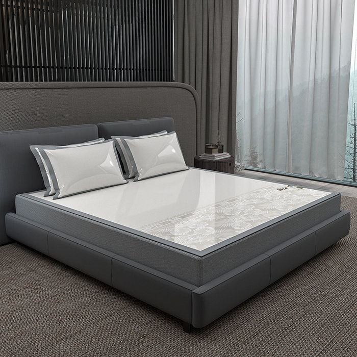 91家纺网 家纺一手货源 找家纺 小牛席业 2026春夏新款半定位大提花凉感冰丝席凉席席子系列 半定位大提花-香槟