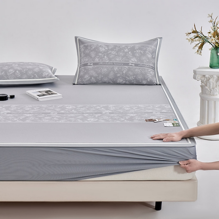 91家纺网 家纺一手货源 找家纺 （总）小牛席业 2026春夏新款轻奢半定位凉感冰丝席凉席席子系列床笠款