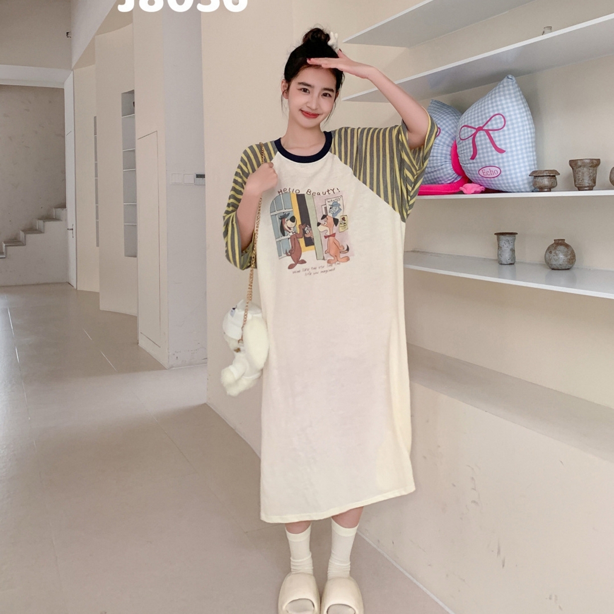 91家纺网 家纺一手货源 找家纺 妍景家居生活馆 2026新款夏至恋曲睡裙 黄色