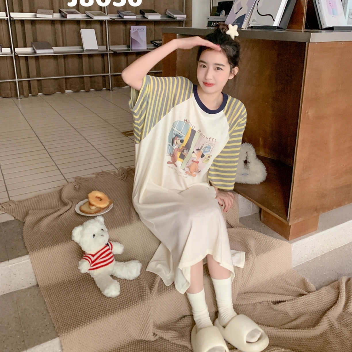 91家纺网 家纺一手货源 找家纺 妍景家居生活馆 2026新款夏至恋曲睡裙 黄色