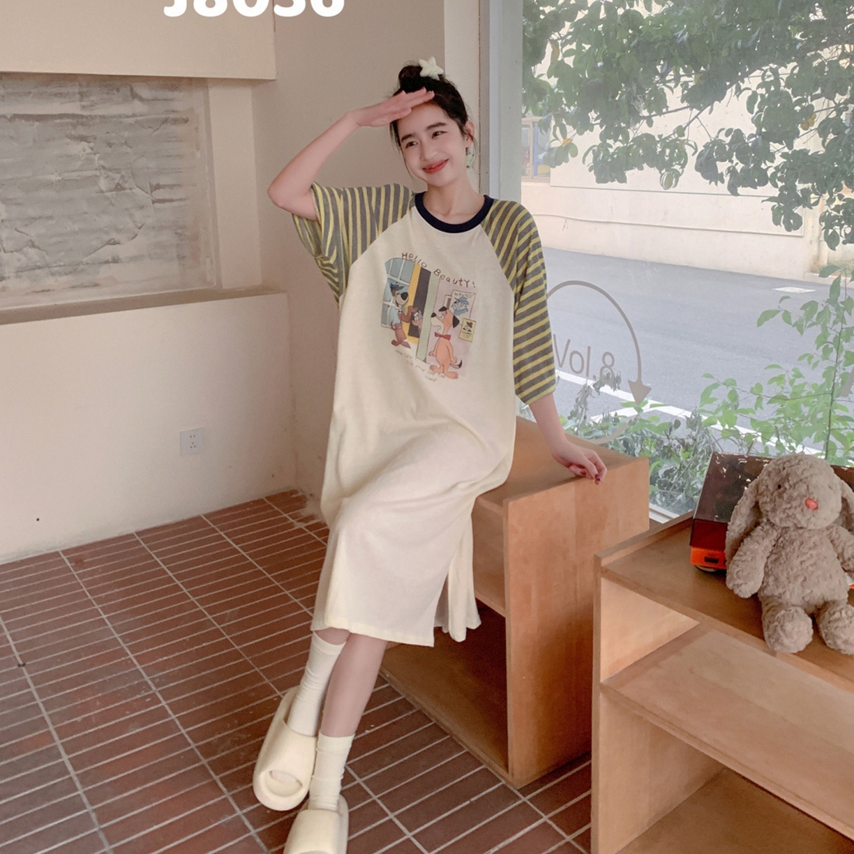 91家纺网 家纺一手货源 找家纺 妍景家居生活馆 2026新款夏至恋曲睡裙 黄色