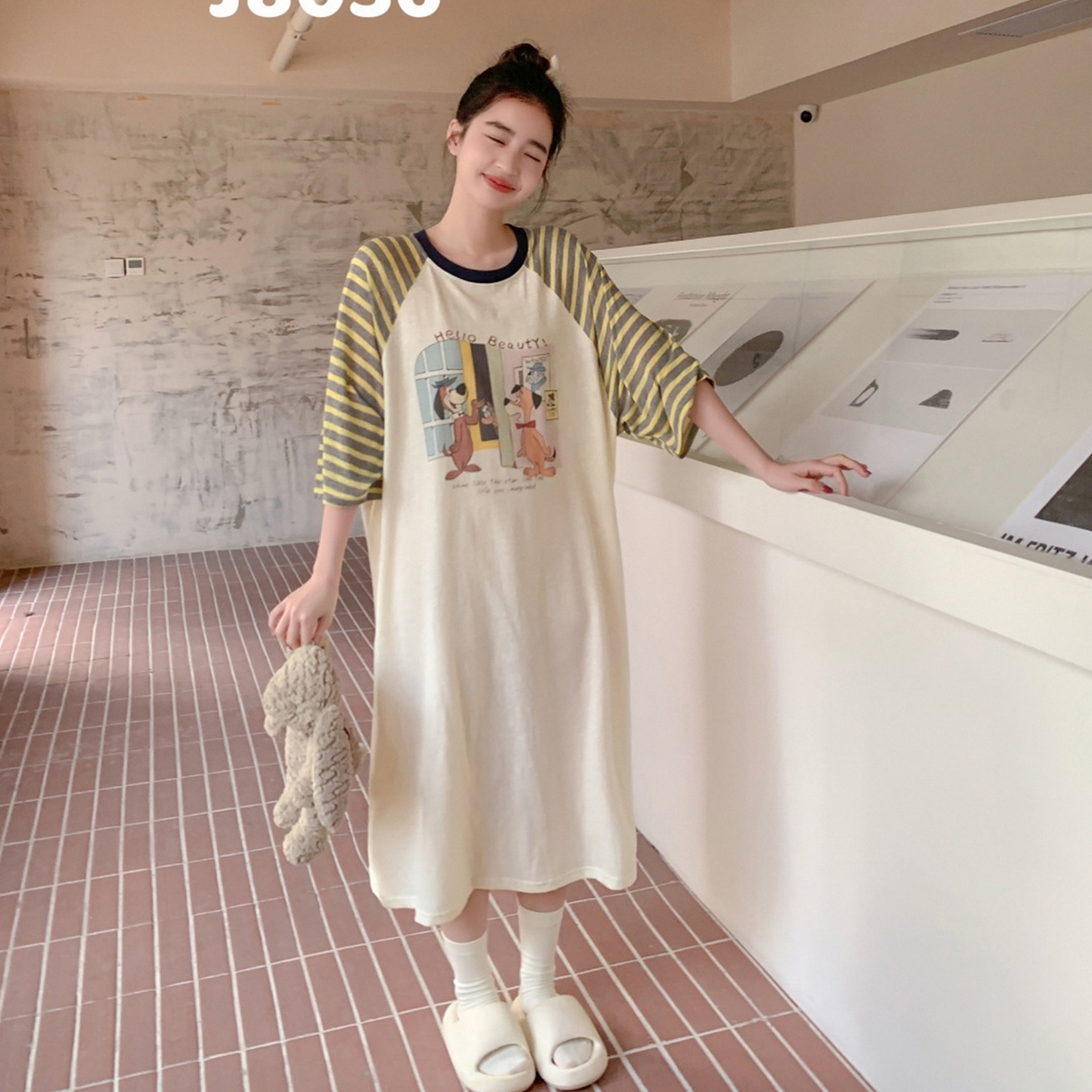 91家纺网 家纺一手货源 找家纺 妍景家居生活馆 2026新款夏至恋曲睡裙 黄色