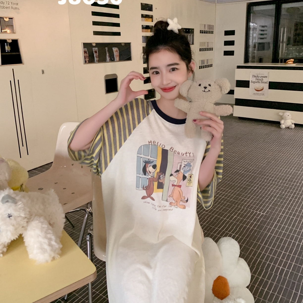 91家纺网 家纺一手货源 找家纺 妍景家居生活馆 2026新款夏至恋曲睡裙 黄色