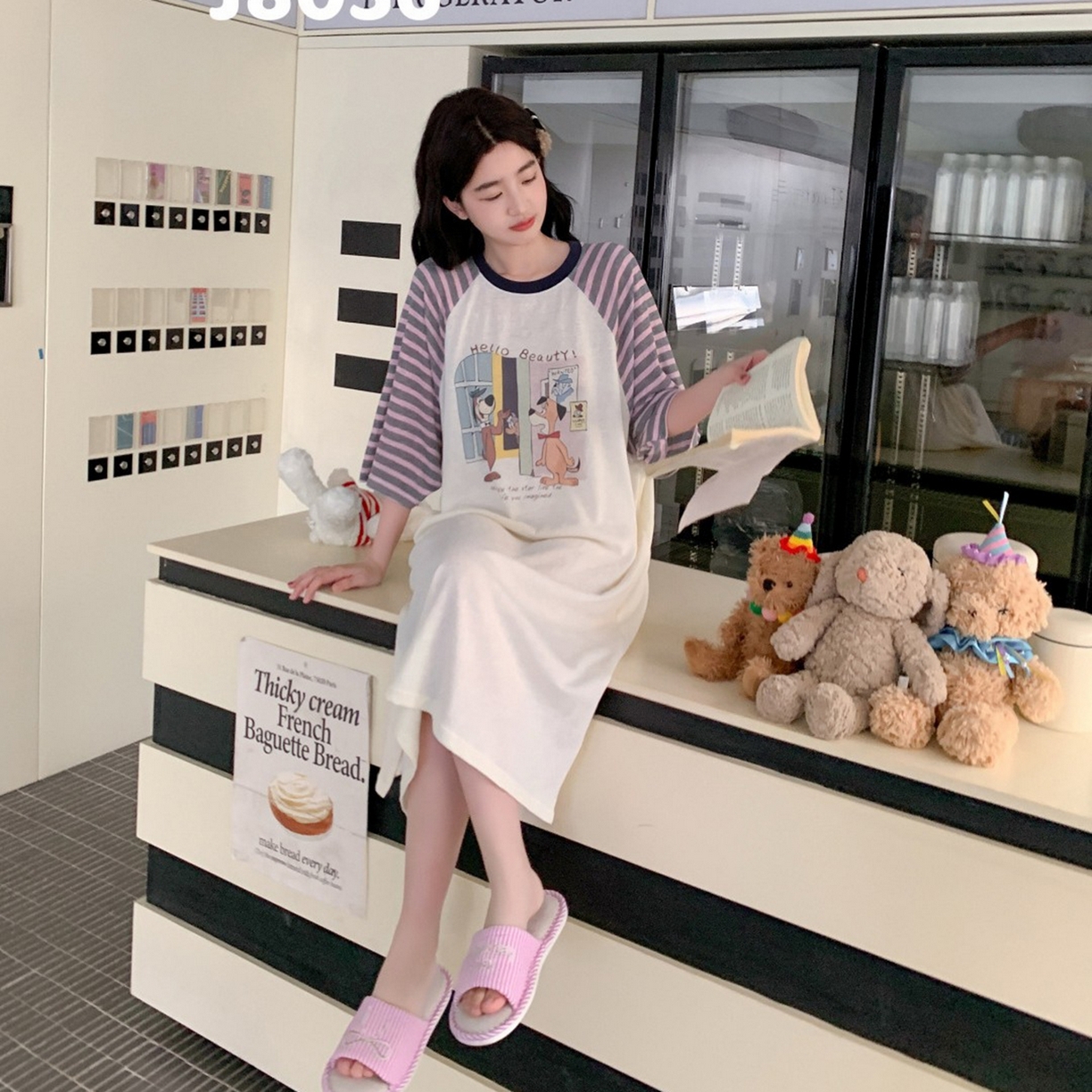 91家纺网 家纺一手货源 找家纺 妍景家居生活馆 2026新款夏至恋曲睡裙 紫色