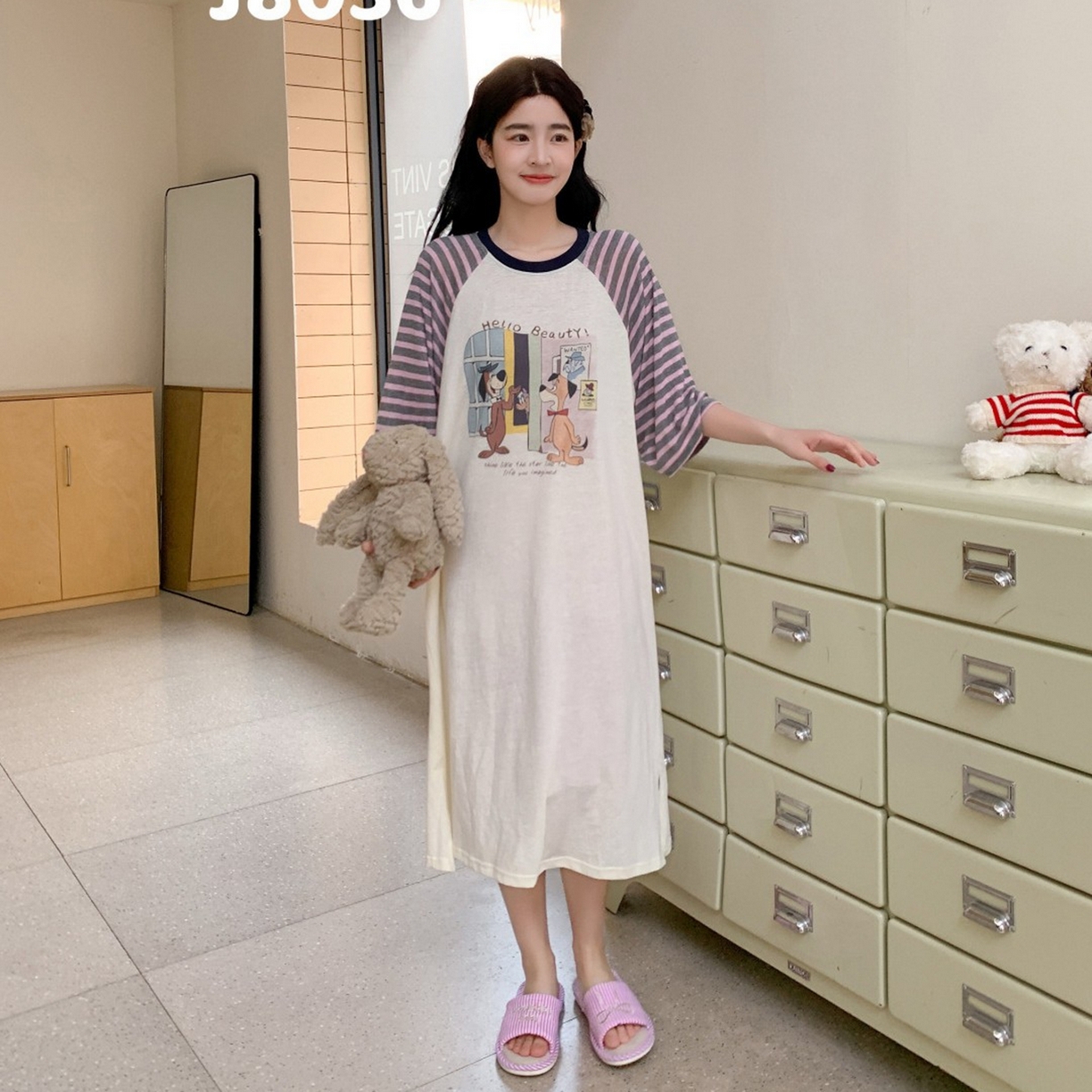 91家纺网 家纺一手货源 找家纺 妍景家居生活馆 2026新款夏至恋曲睡裙 紫色