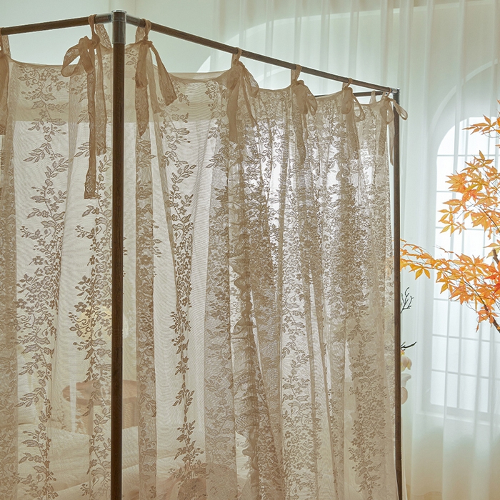 91家纺网 家纺一手货源 找家纺 （总）都市缘蚊帐 2026新款春夏落地豪华高端蕾丝提花款导轨蚊帐-玫瑰庄园-905款