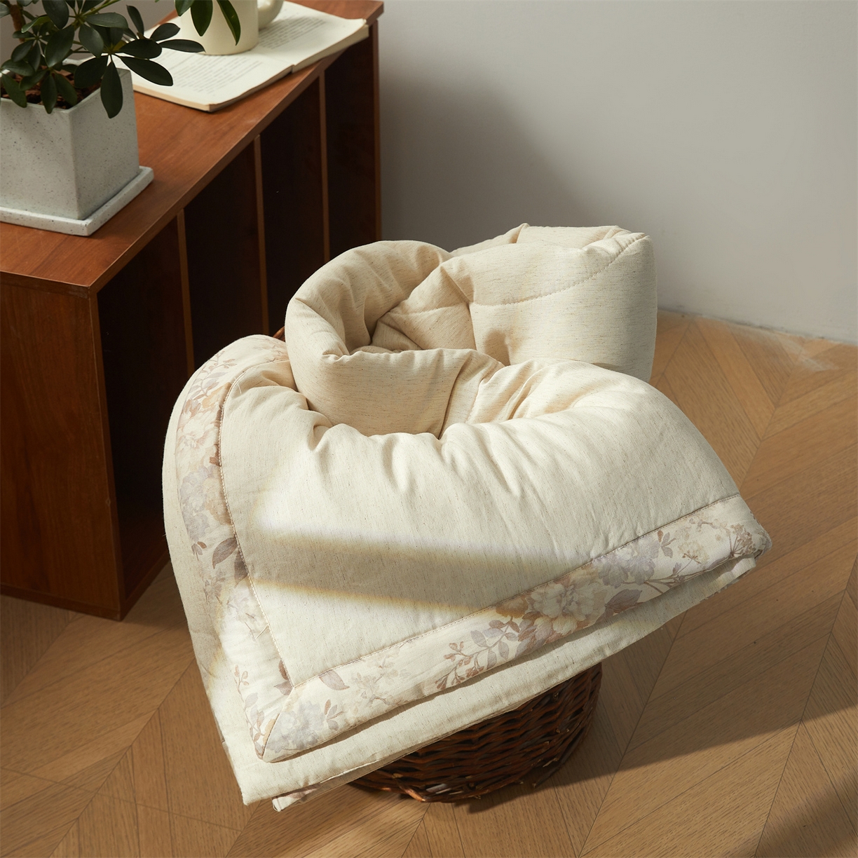 91家纺网 家纺一手货源 找家纺 西域种棉人·千百笠 2026新款A类棉麻新疆棉花夏被全棉纯棉单双人空调被夏凉被 棉麻-空白诗