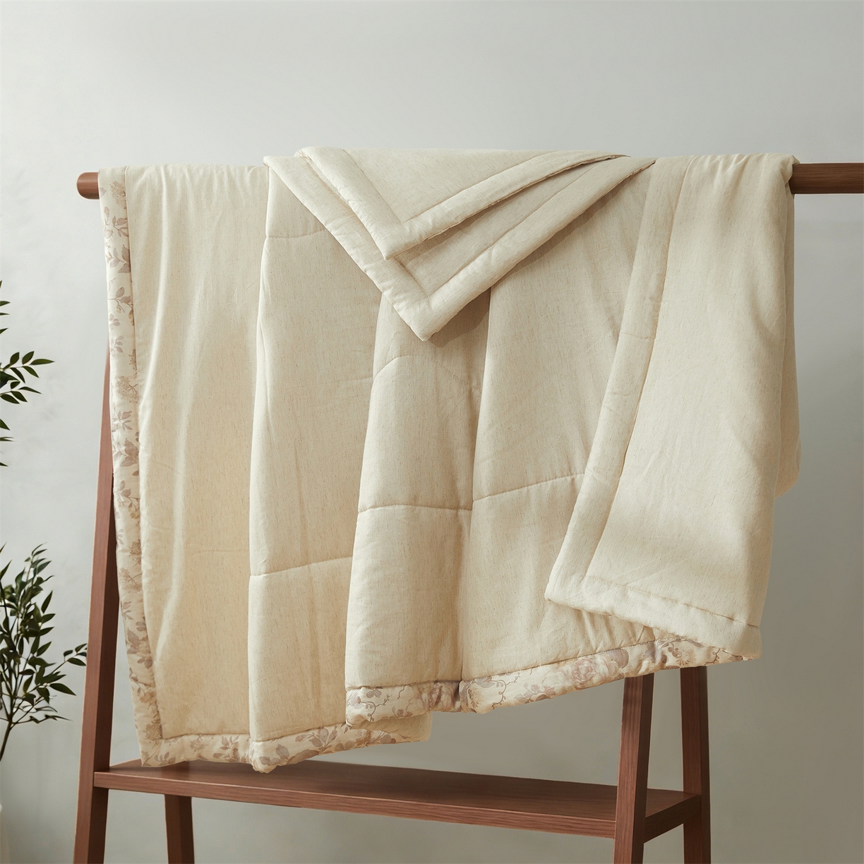 91家纺网 家纺一手货源 找家纺 西域种棉人·千百笠 2026新款A类棉麻新疆棉花夏被全棉纯棉单双人空调被夏凉被 棉麻-空白诗