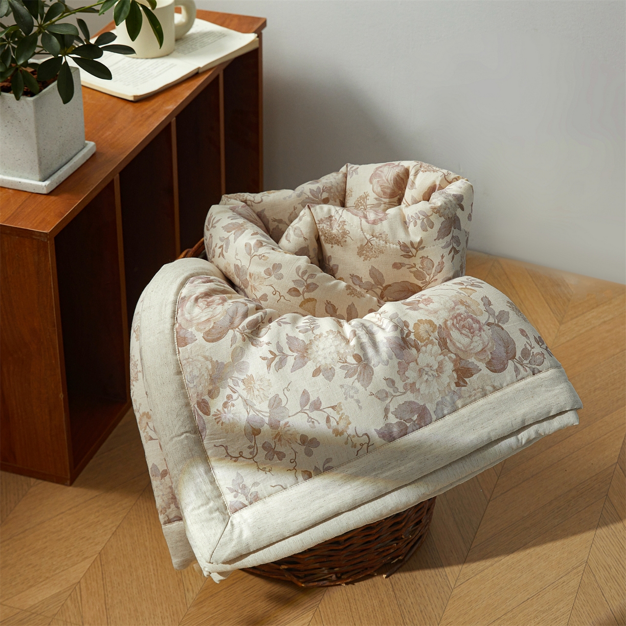 91家纺网 家纺一手货源 找家纺 西域种棉人·千百笠 2026新款A类棉麻新疆棉花夏被全棉纯棉单双人空调被夏凉被 棉麻-花兮