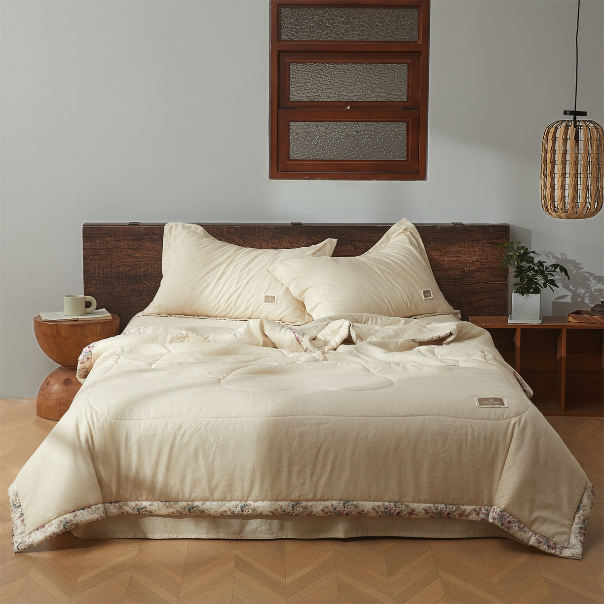 91家纺网 家纺一手货源 找家纺 西域种棉人·千百笠 2026新款A类棉麻新疆棉花夏被全棉纯棉单双人空调被夏凉被 棉麻-冰心