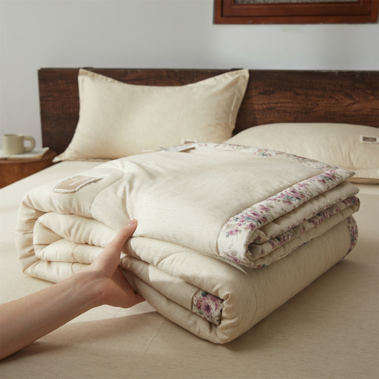 91家纺网 家纺一手货源 找家纺 西域种棉人·千百笠 2026新款A类棉麻新疆棉花夏被全棉纯棉单双人空调被夏凉被 棉麻-冰心