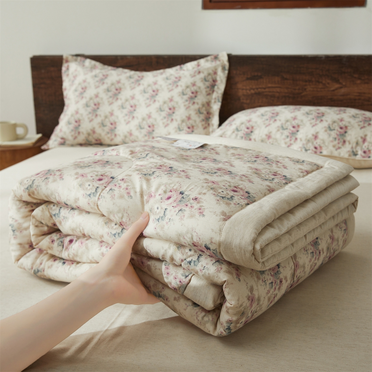 91家纺网 家纺一手货源 找家纺 西域种棉人·千百笠 2026新款A类棉麻新疆棉花夏被全棉纯棉单双人空调被夏凉被 棉麻-久野