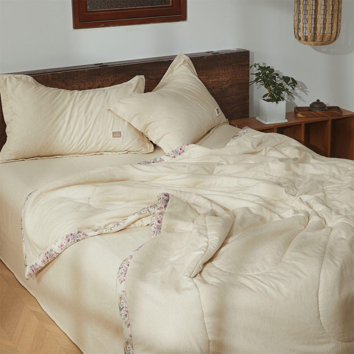 91家纺网 家纺一手货源 找家纺 西域种棉人·千百笠 2026新款A类棉麻新疆棉花夏被全棉纯棉单双人空调被夏凉被 棉麻-冰心