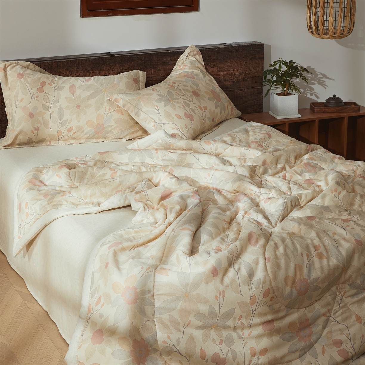 91家纺网 家纺一手货源 找家纺 西域种棉人·千百笠 2026新款A类棉麻新疆棉花夏被全棉纯棉单双人空调被夏凉被 棉麻-曼纱