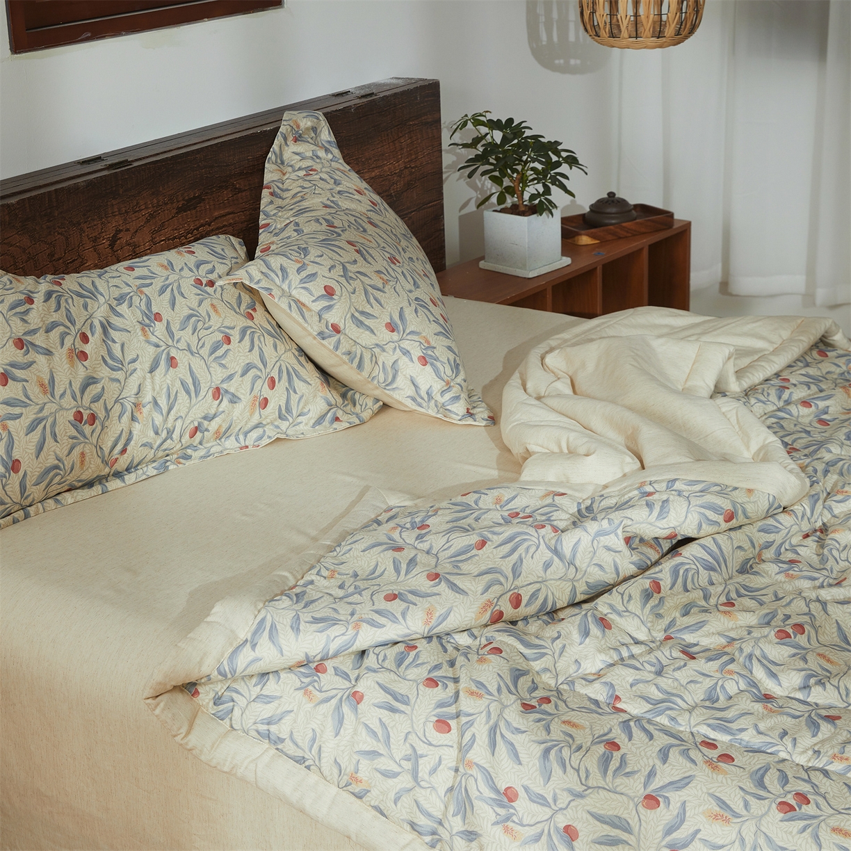 91家纺网 家纺一手货源 找家纺 西域种棉人·千百笠 2026新款A类棉麻新疆棉花夏被全棉纯棉单双人空调被夏凉被 棉麻-诗柠