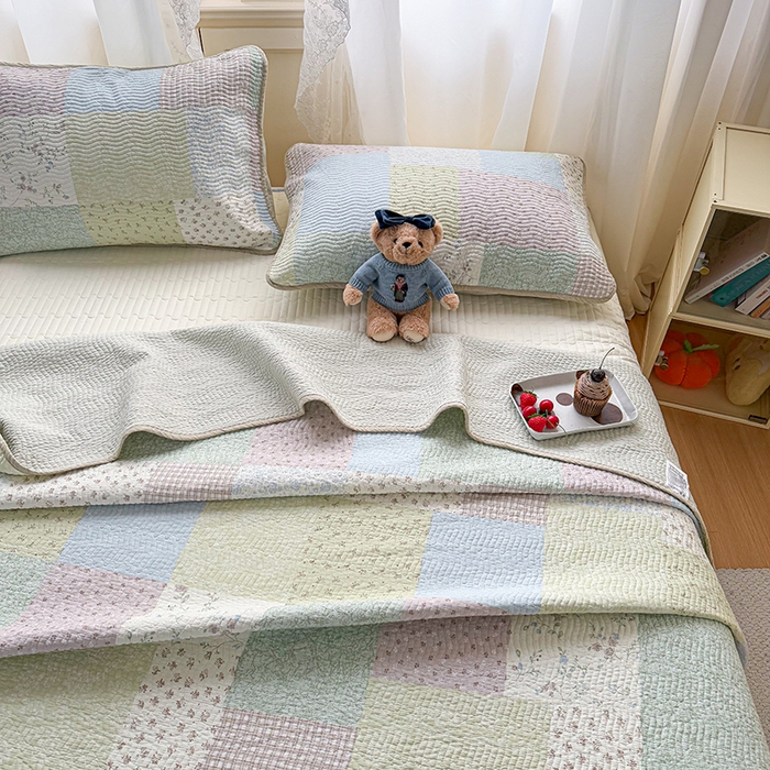 91家纺网 家纺一手货源 找家纺 （总）淑女公社家纺 2026春夏新款高温砂洗床盖款纯棉四件套床盖被套单品单件