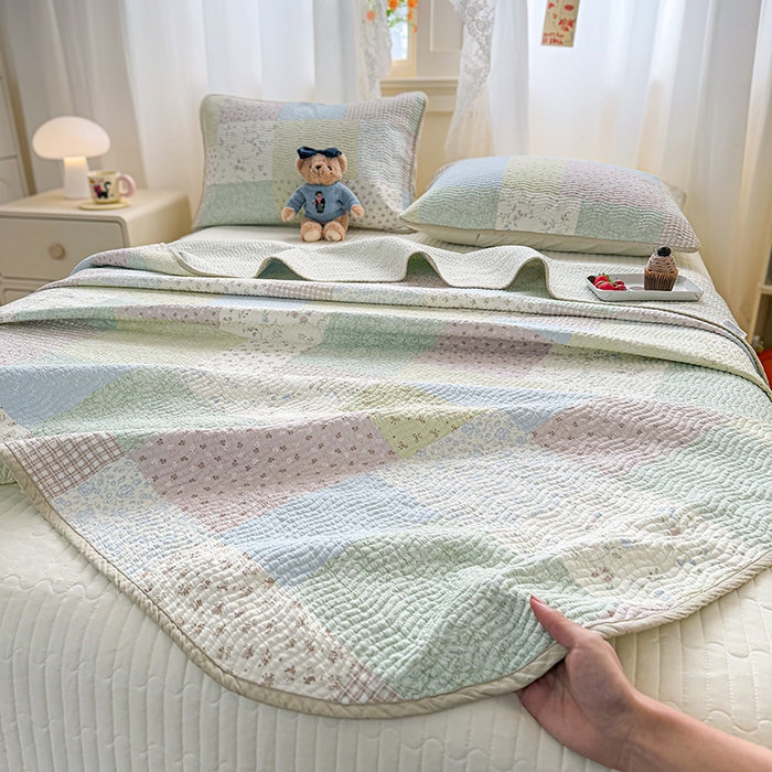 91家纺网 家纺一手货源 找家纺 （总）淑女公社家纺 2026春夏新款高温砂洗床盖款纯棉四件套床盖被套单品单件