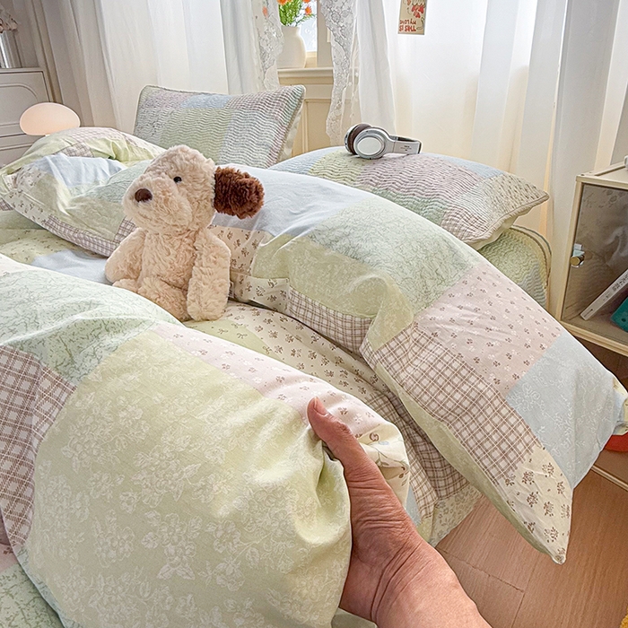 91家纺网 家纺一手货源 找家纺 （总）淑女公社家纺 2026春夏新款高温砂洗床盖款纯棉四件套床盖被套单品单件