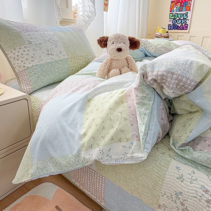 91家纺网 家纺一手货源 找家纺 （总）淑女公社家纺 2026春夏新款高温砂洗床盖款纯棉四件套床盖被套单品单件