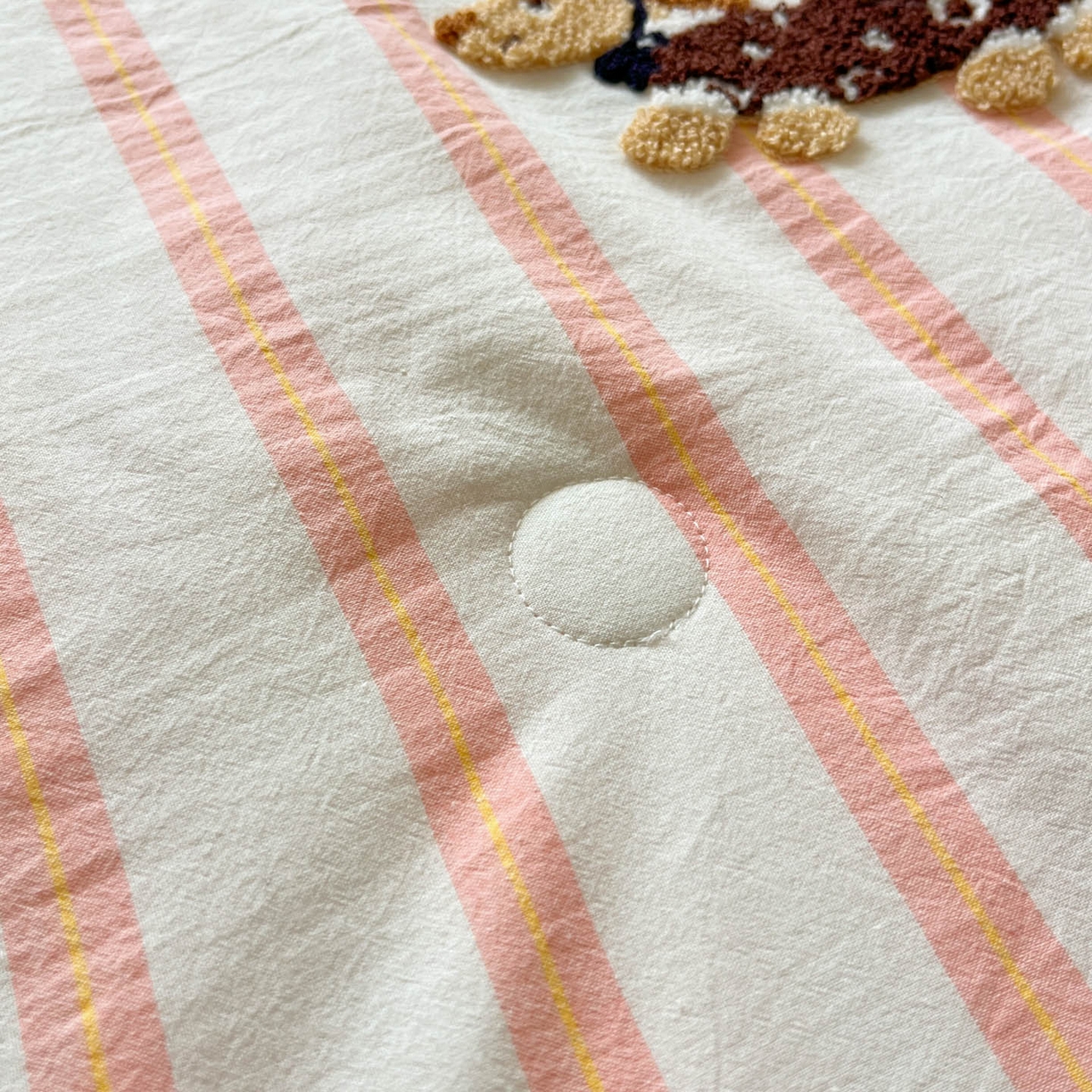 91家纺网 家纺一手货源 找家纺 （总）一加一 2026新款全棉色织水洗棉毛巾绣大豆夏被夏凉被空调被-腊肠狗