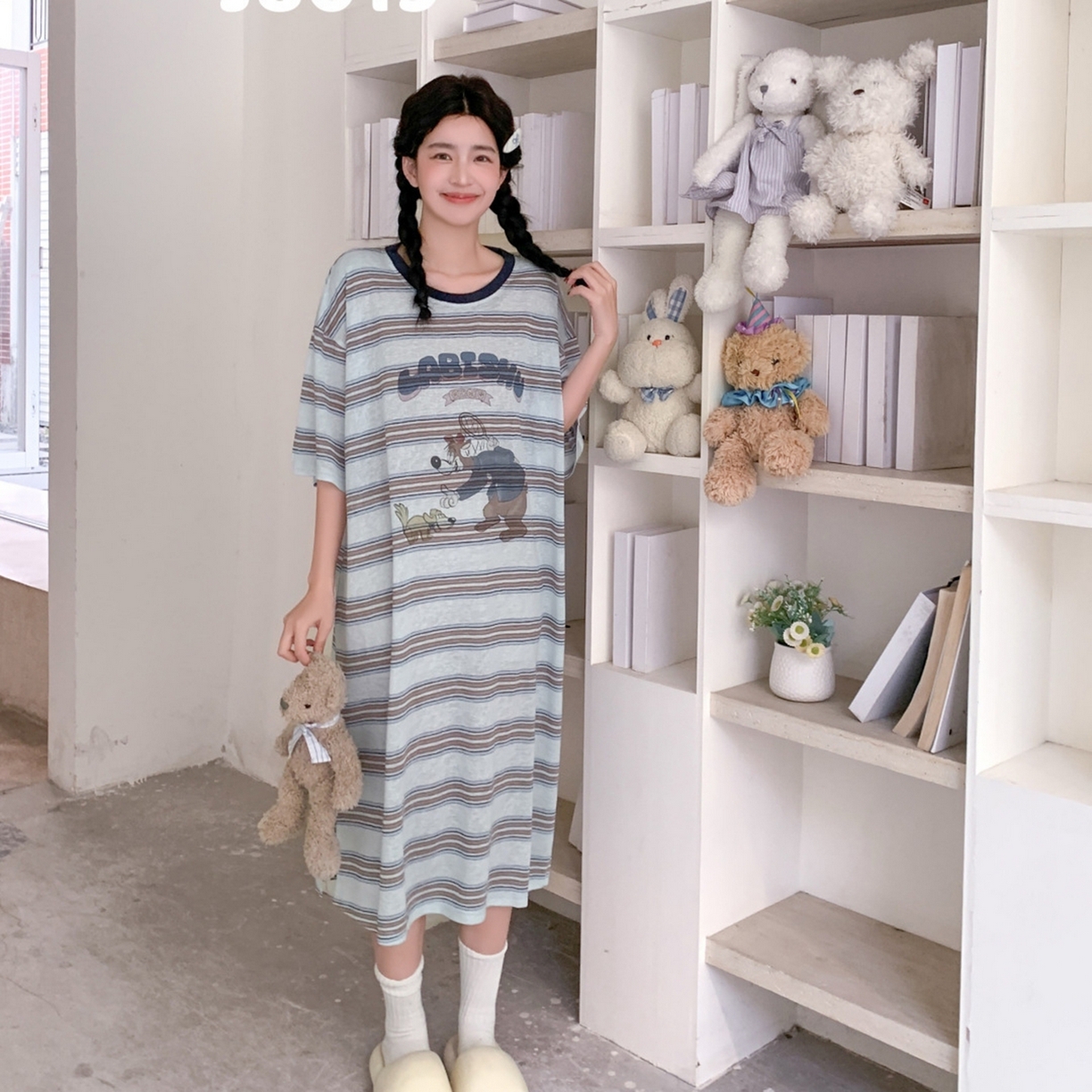 91家纺网 家纺一手货源 找家纺 妍景家居生活馆 2026新款星野幽梦睡裙 绿色