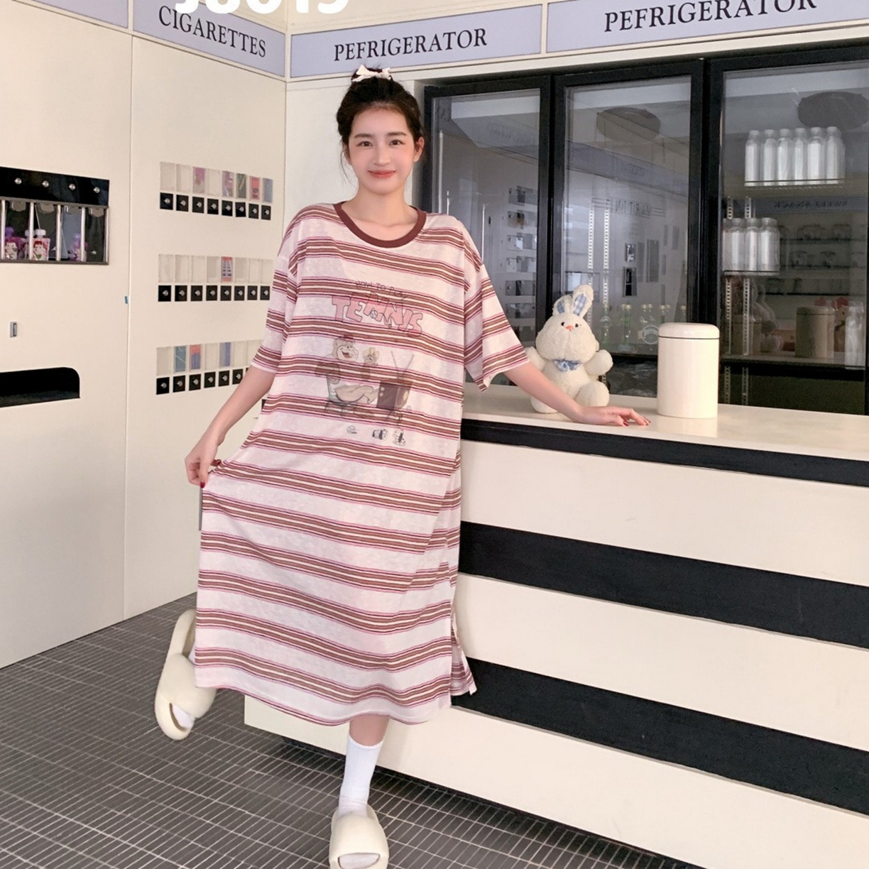 91家纺网 家纺一手货源 找家纺 妍景家居生活馆 2026新款星野幽梦睡裙 粉色