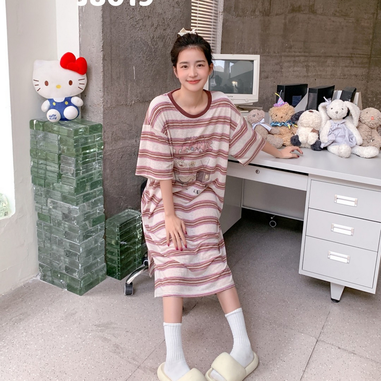 91家纺网 家纺一手货源 找家纺 妍景家居生活馆 2026新款星野幽梦睡裙 粉色