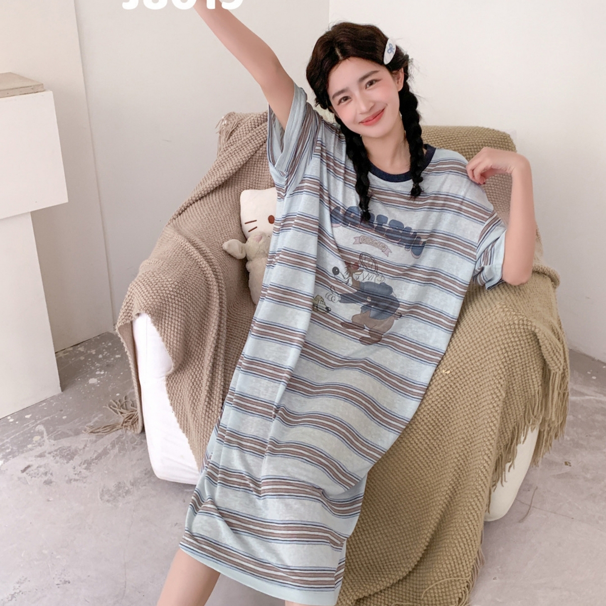 91家纺网 家纺一手货源 找家纺 妍景家居生活馆 2026新款星野幽梦睡裙 绿色