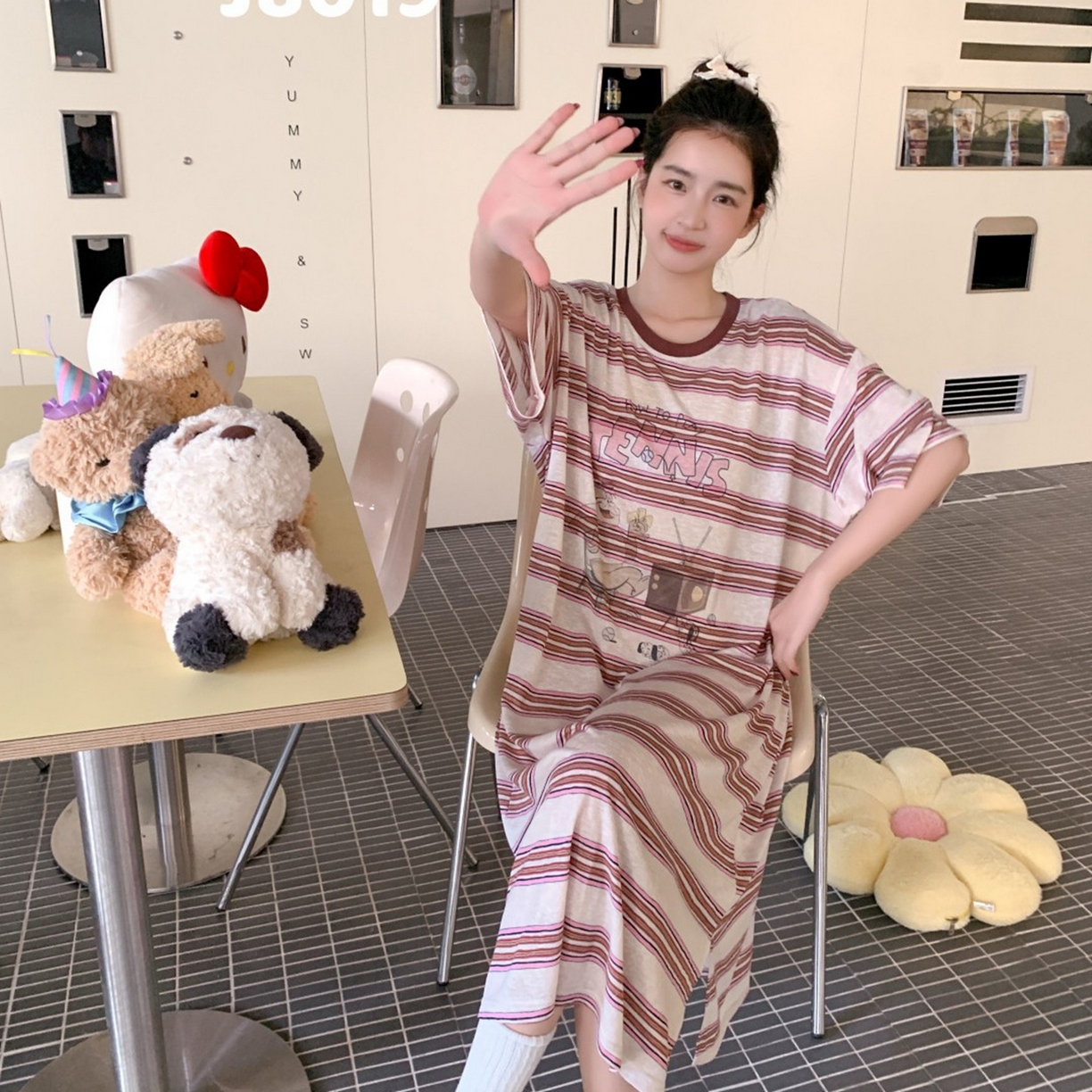 91家纺网 家纺一手货源 找家纺 妍景家居生活馆 2026新款星野幽梦睡裙 粉色