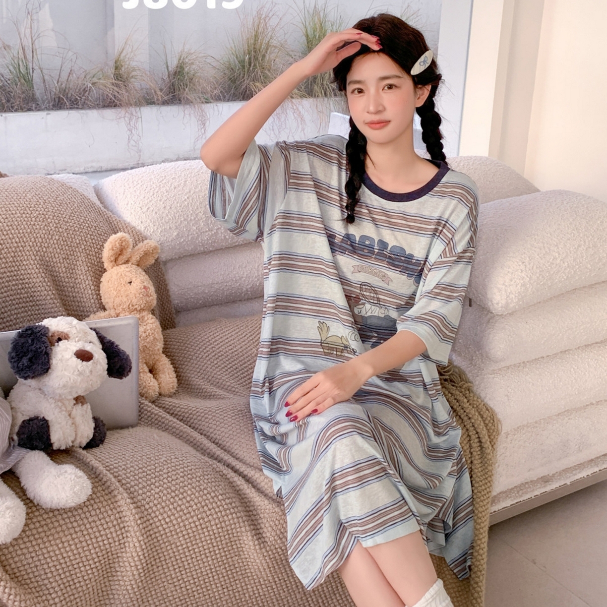 91家纺网 家纺一手货源 找家纺 妍景家居生活馆 2026新款星野幽梦睡裙 绿色