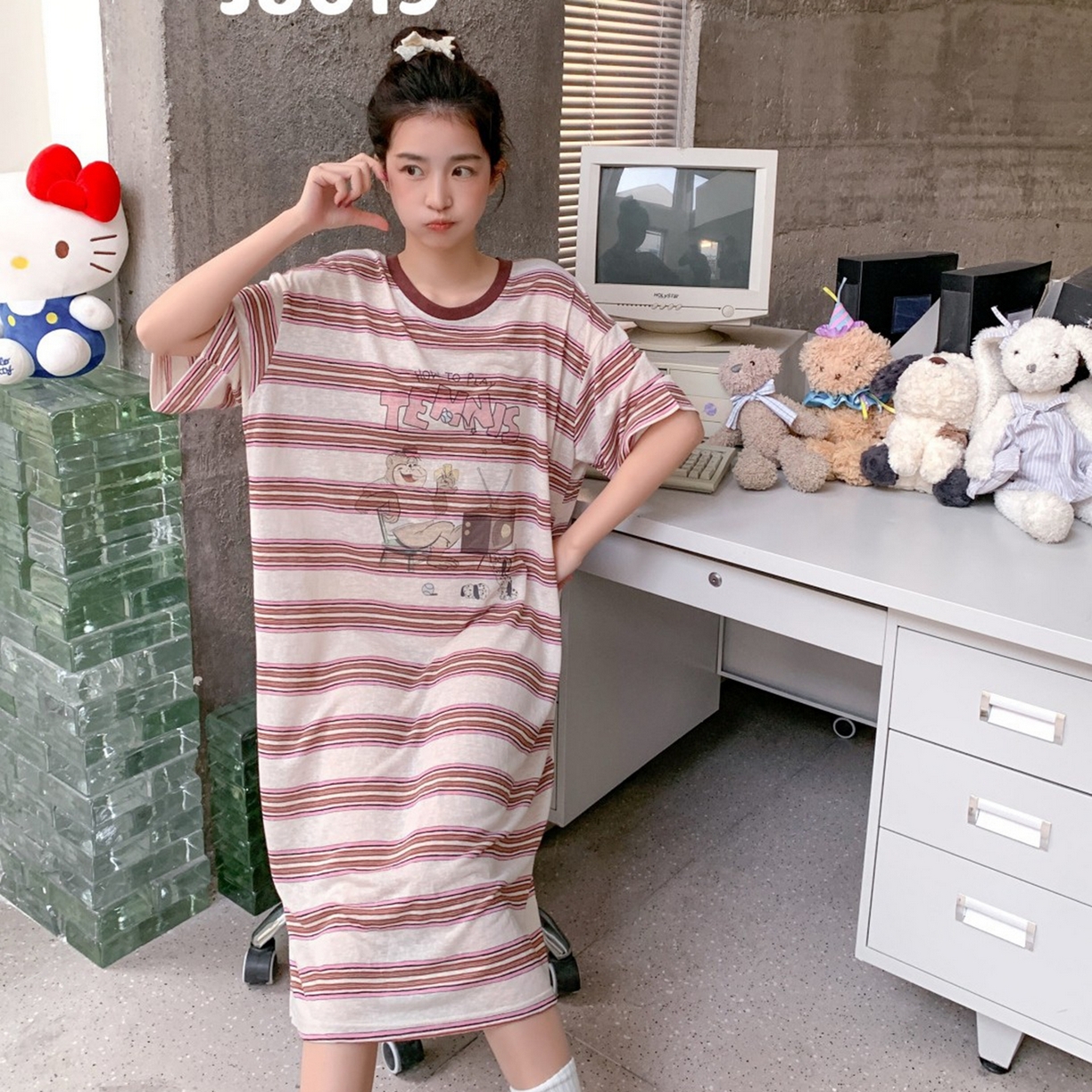 91家纺网 家纺一手货源 找家纺 妍景家居生活馆 2026新款星野幽梦睡裙 粉色