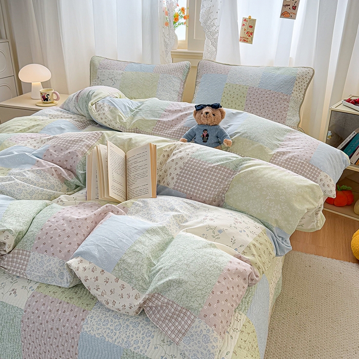 91家纺网 家纺一手货源 找家纺 （总）淑女公社家纺 2026春夏新款高温砂洗床盖款纯棉四件套床盖被套单品单件