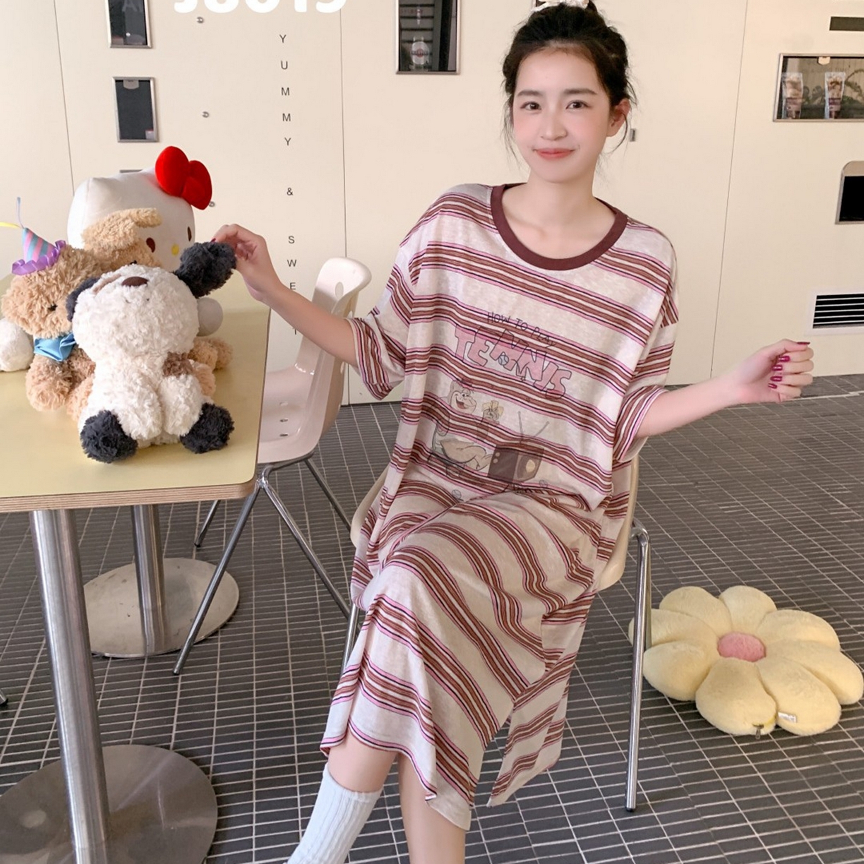 91家纺网 家纺一手货源 找家纺 妍景家居生活馆 2026新款星野幽梦睡裙 粉色