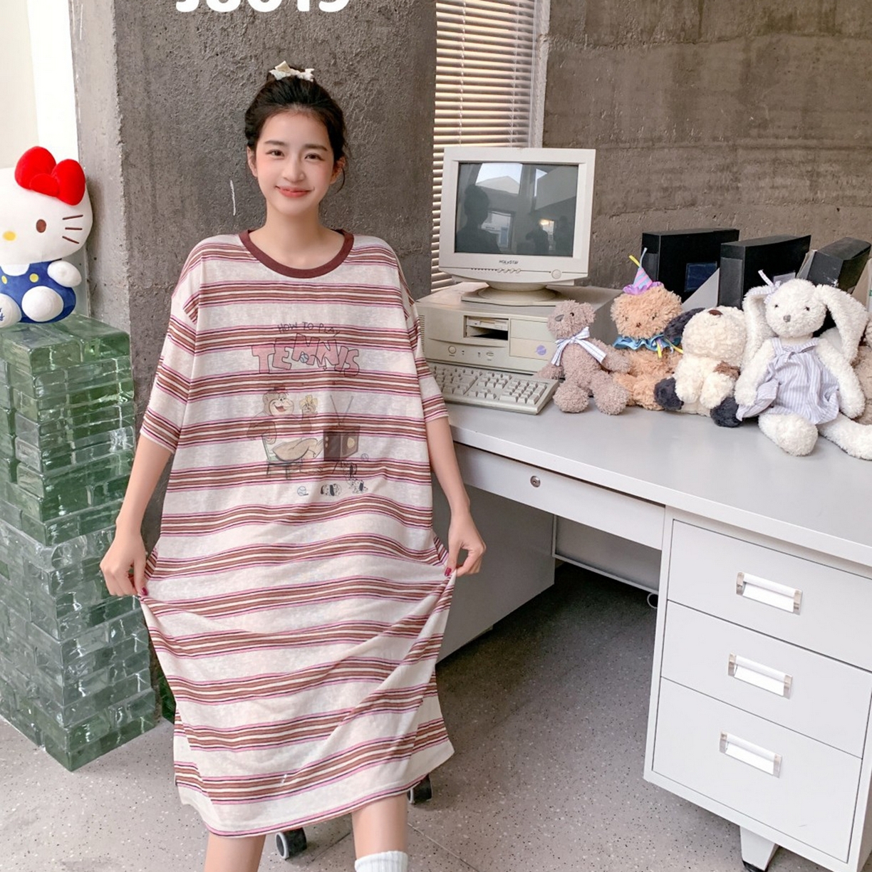 91家纺网 家纺一手货源 找家纺 妍景家居生活馆 2026新款星野幽梦睡裙 粉色