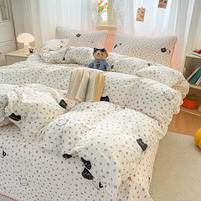 91家纺网 家纺一手货源 找家纺 （总）淑女公社家纺 2026春夏新款高温砂洗床盖款纯棉四件套床盖被套单品单件