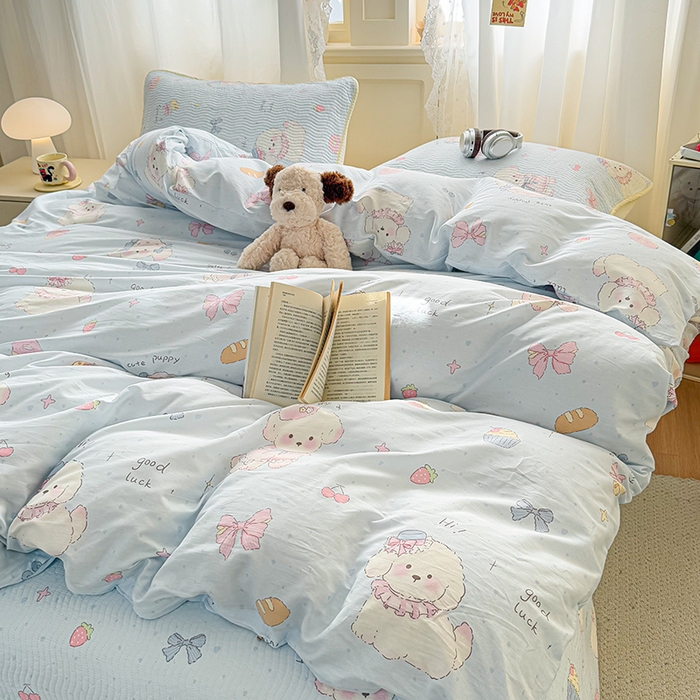 91家纺网 家纺一手货源 找家纺 （总）淑女公社家纺 2026春夏新款高温砂洗床盖款纯棉四件套床盖被套单品单件