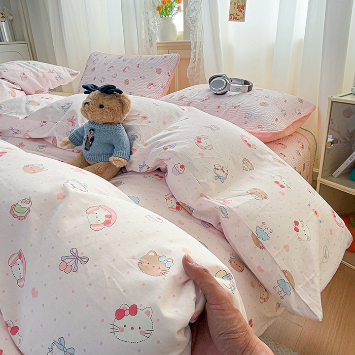 91家纺网 家纺一手货源 找家纺 淑女公社家纺 2026春夏新款高温砂洗床盖款纯棉四件套床盖被套单品单件 好多喵