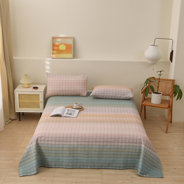 91家纺网 家纺一手货源 找家纺 （总）大元 2026新款全棉纯棉老粗布凉席席子单床单 床单单件