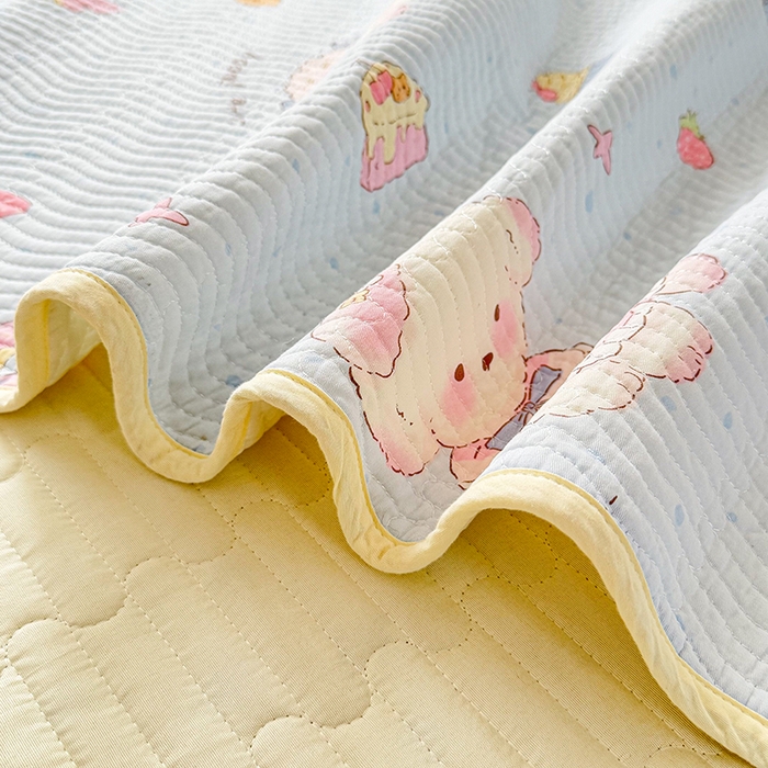 91家纺网 家纺一手货源 找家纺 淑女公社家纺 2026春夏新款高温砂洗床盖款纯棉四件套床盖被套单品单件 泡芙小狗