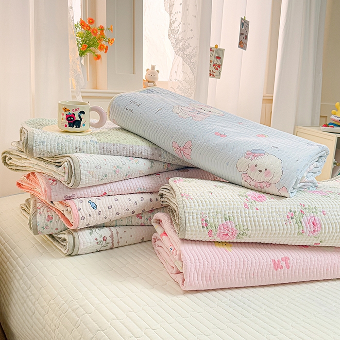 91家纺网 家纺一手货源 找家纺 淑女公社家纺 2026春夏新款高温砂洗床盖款纯棉四件套床盖被套单品单件 组合图仅供参考不可下单