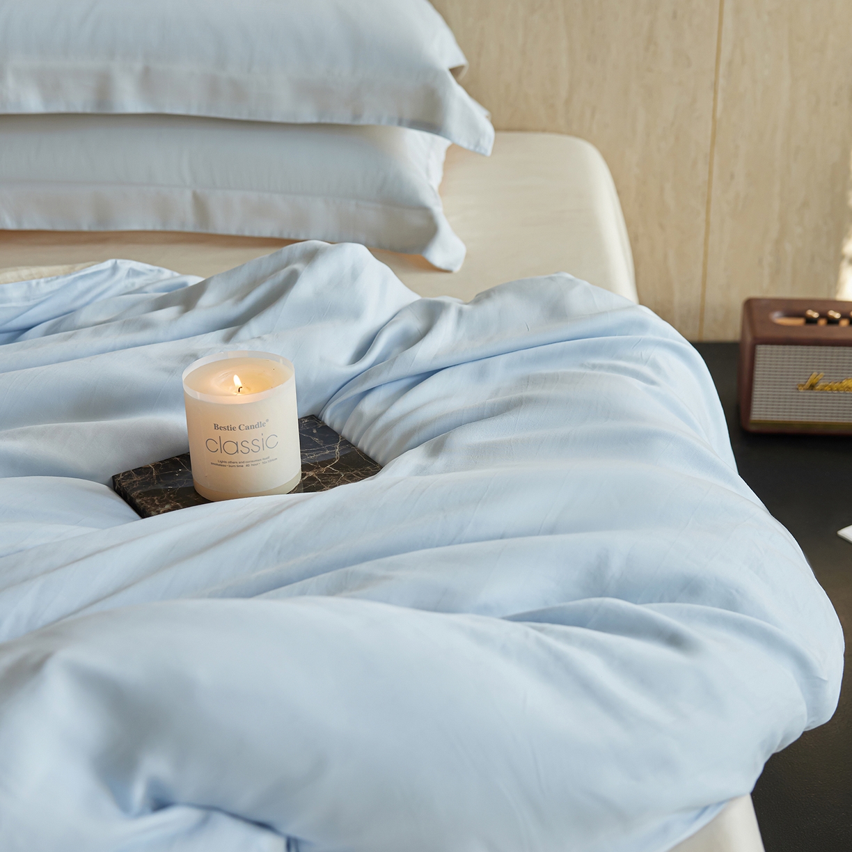 91家纺网 家纺一手货源 找家纺 （总）初拾 2026新款60支水洗兰精天丝“慵懒风”四件套-软泡芙