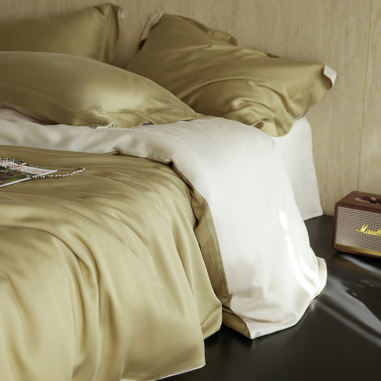 初拾 2026新款60支水洗兰精天丝“慵懒风”四件套-软泡芙 软泡芙-茉香奶绿