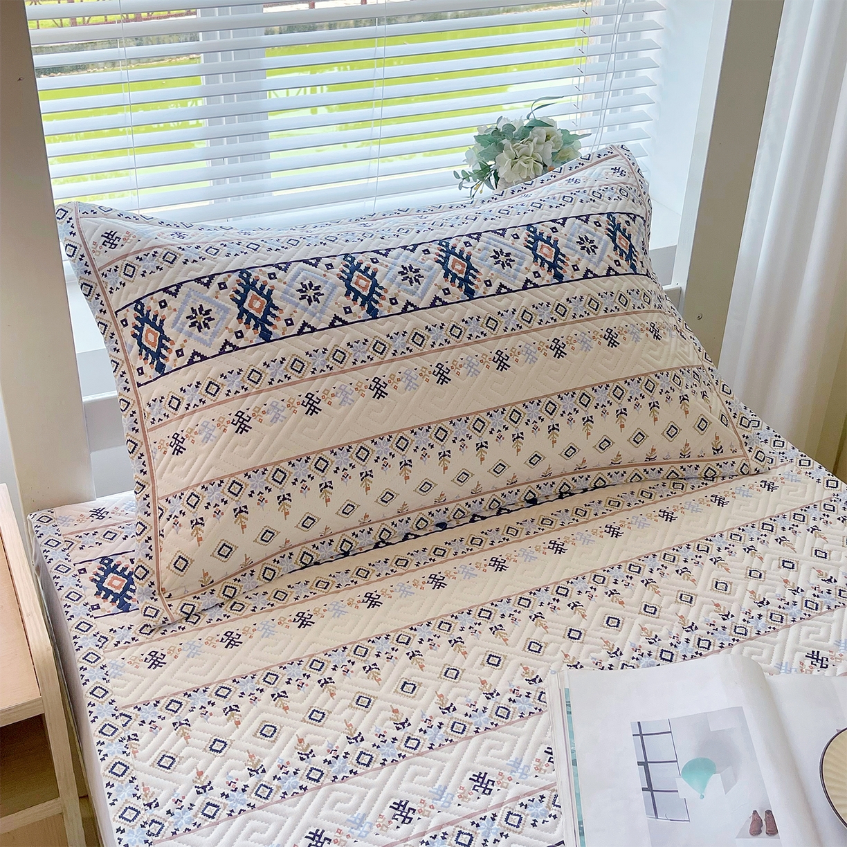 91家纺网 家纺一手货源 找家纺 （总）金鑫汇家纺 2026春夏新款学生床新花型老粗布床盖夹棉软凉席席子可以机洗
