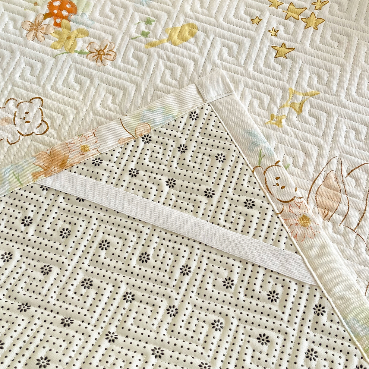 91家纺网 家纺一手货源 找家纺 金鑫汇家纺 2026春夏新款学生床新花型老粗布床盖夹棉软凉席席子可以机洗 学生床-春日童话